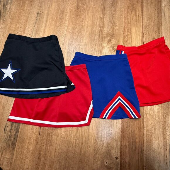Lot Cheerleading Cheer Uniforms Costumes Cheerleader Blue Red Varsity 11 Pieces - Picture 7 of 14